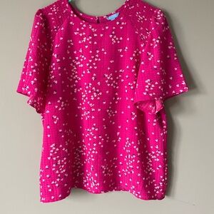 Draper James Fuchsia Floral Blouse